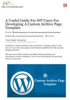 A Useful Guide For WP Users For Developing A Custom Archive Page Template _ Thedevline - Place of Inspiration.pdf