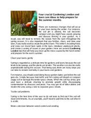 Four crucial Gardening London and lawn care ideas to help prepare for the summer months.pdf