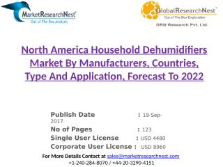 North America Household Dehumidifiers Market By Manufacturers, Countries, Type And Application, Forecast To 2022.pptx
